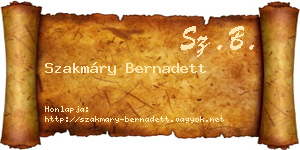 Szakmáry Bernadett névjegykártya