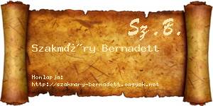 Szakmáry Bernadett névjegykártya